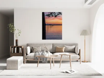 Dramatic sunset clouds over Possession Sound Everett in Washingt Reproduction