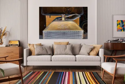 Radiator and front of historic Ford Model T car or truck Reproduction