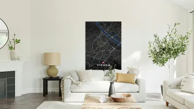 Vienna Austria City Map Metal Prints Reproduction