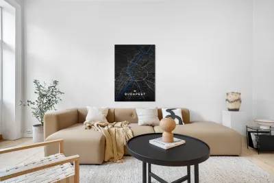 Budapest Dark Edition | City Map Art Print Reproduction