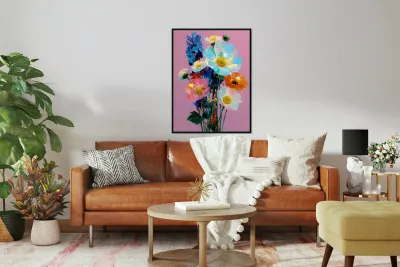 Pink Room Bouquet – Floral Still Life Print Reproduction