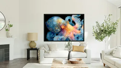 Abyssal Gold – Octopus Luminescence Print Reproduction