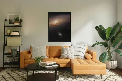 David and Goliath — M110 and the Andromeda Galaxy Reproduction