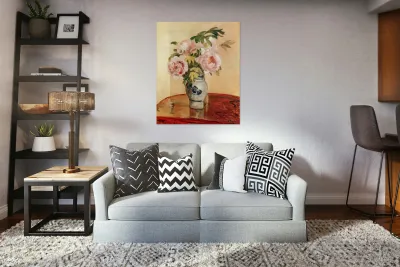 Pink Peonies 1873 Camille Pissarro Reproduction