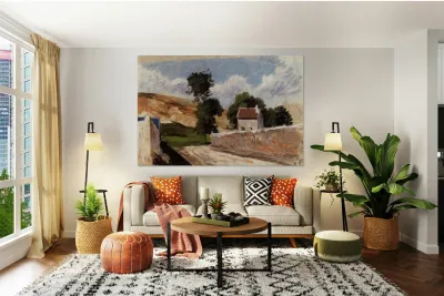 A Street in l Hermitage Pontoise 1874 Camille Pissarro Reproduction