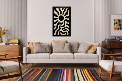 Solar Serpent – Tribal Sun Abstract Print Reproduction