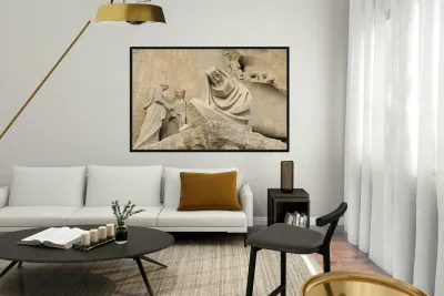 Passion Façade La Sagrada Família Temple Expiatori de la Sagrada Família Barcelona Spain Reproduction