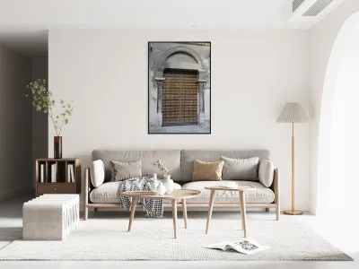 Wooden door. Cathedrale Saint-Sauveur. Aix-en-Provence. France Reproduction