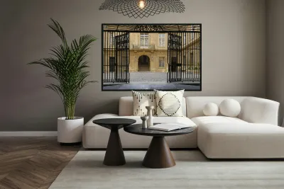 Entrance gate at the Hotel de Ville. Aix-en-Provence. France Reproduction