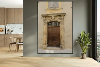 Ornate entry door. Lourmarin. France Reproduction