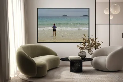 Looking out to sea at Punta Cormorant Floreana Island Galapagos Islands Ecuador Reproduction