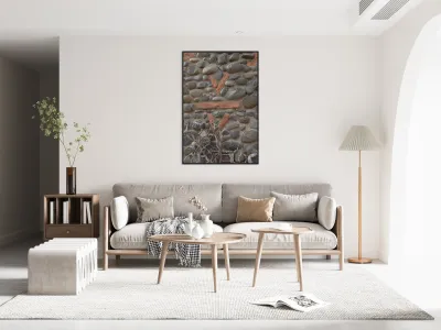 V Bar V stone ranch sign at Crane Petroglyph Heritage Site in Verde Valley Arizona Reproduction