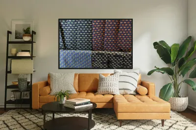 Textile with bull design Carrera de Espinel Ronda Málaga Andalusia Spain Reproduction