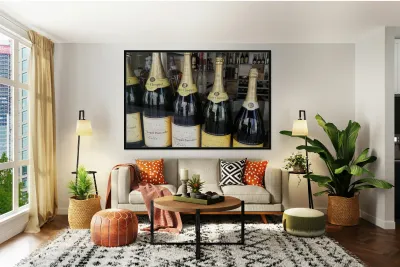 Champagne bottles in a liquor store Nevers Nièvre Burgundy France Reproduction