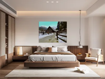 Winter time at Leavenworth Reindeer Farm Reproduction