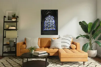 Modern stained glass window Nevers Cathedral Cathédrale Saint Cyr et Sainte Julitte de Nevers Nevers Nièvre Burgundy France Reproduction