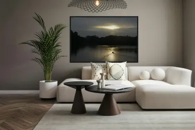 Canoeing on Lake Garzacocha La Selva Amazon Ecolodge Orellana Ecuador Reproduction