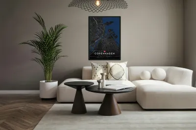 Copenhagen | Dark Edition City Map Art Reproduction