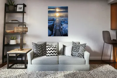 Winter Sunrise Over Lake Superior Reproduction