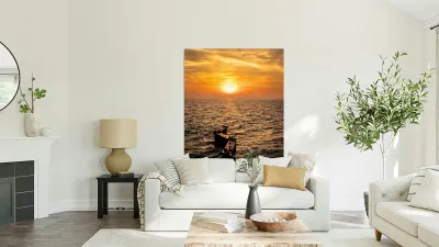 Point Betsie Sunset Over Lake Michigan Reproduction