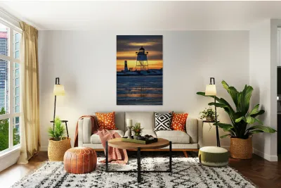 Grand Marais Lighthouse Over Ice Reproduction