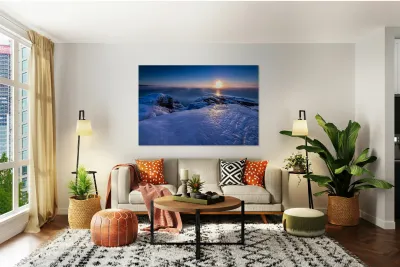 Sunrise on Ice Over Lake Superior Reproduction