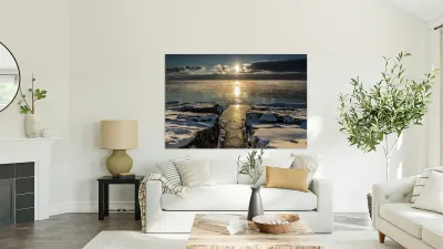 Lake Superior Winter Sunrise Art Reproduction
