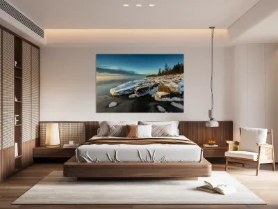 Rocky Lake Superior Sunrise Reproduction