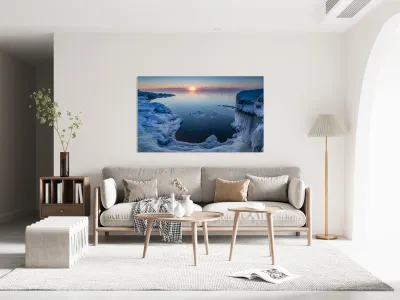 Lake Superior Winter Sunrise Reproduction