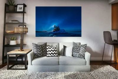 Moonrise Over Lake Superior Minnesota Reproduction