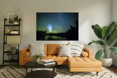 Northern Lights Over Boundary Waters Minnesota Reproduction