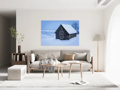 Barn Amongst a Minnesota Snowstorm Reproduction