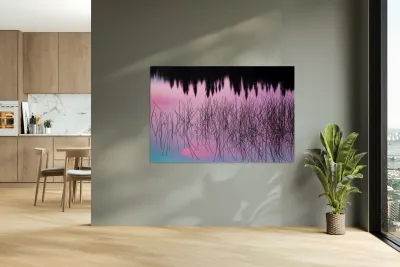 A Weedy Lake Abstract Reproduction