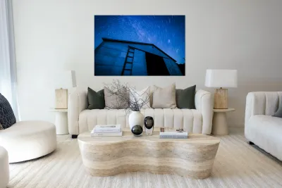 Star Trails over Farm Country Reproduction