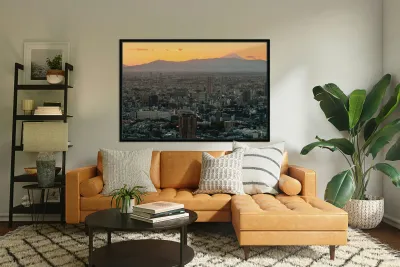 Tokyo and Mount Fuji at Sunset Reproduction