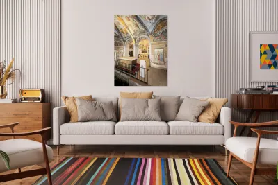 Interior of Santa Maria alla Fontana church in Milan Italy wit Reproduction