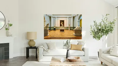 Sculptures and paintings in an art gallery in Sydney Reproduction