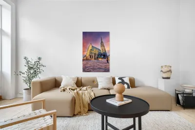 St. Stephens Cathedral Vienna at vibrant sunset. Reproduction