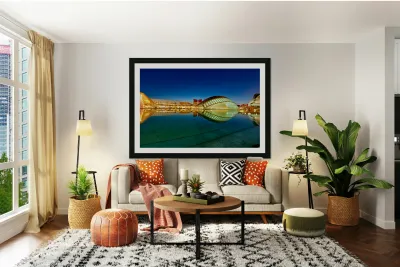 View of hemisferic at city of arts and sciences in valencia spai Reproduction