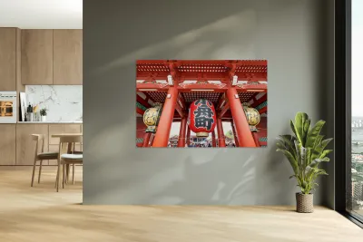 Senso ji temple entrance in Asakusa Tokyo during busy visiting  Reproduction