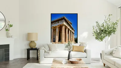 Visit to temple of hephaestus in ancient agora of athens greece Reproduction