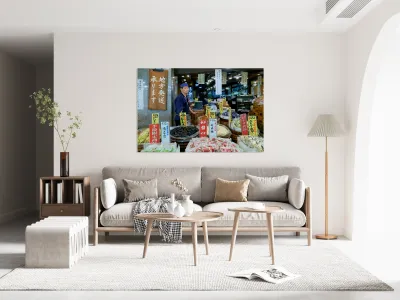 Vendors and products at Kyotos Nishiki Market Reproduction