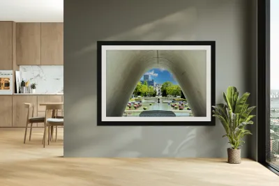 Hiroshima Peace Memorial Park view from the arch structure Reproduction