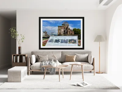Hiroshima Peace Memorial Genbaku Dome and surrounding area in Ja Reproduction