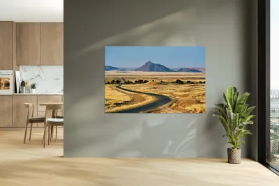 Driving through Namib Naukluft National Park towards Sossusvlei  Reproduction