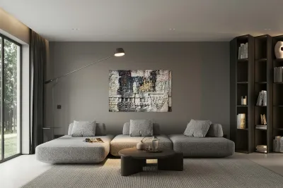 Ancient stone bas reliefs depicting figures and decorative eleme Reproduction