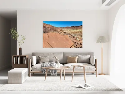 Prehistoric rock engravings in Twyfelfontein Kunene region Reproduction