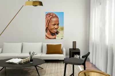 Portrait of a Himba woman in Kunene region of Namibia during the Reproduction