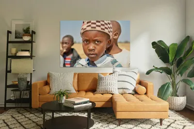 Portrait of a boy in Kavango Region Namibia during the day Reproduction