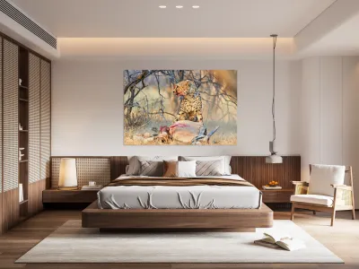 Cheetah feeds on prey in okonjima reserve in namibia Reproduction